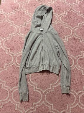 TNA Light Gray Waffle Zip Hoodie